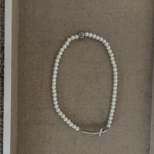 Elegant Pearl Wrap Bracelet with Silver Accents